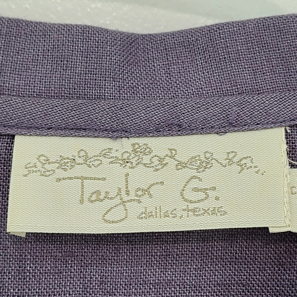 Taylor G Women's Linen Vintage Button Front Lagenlook Shirt - M - Picture 3 of 7